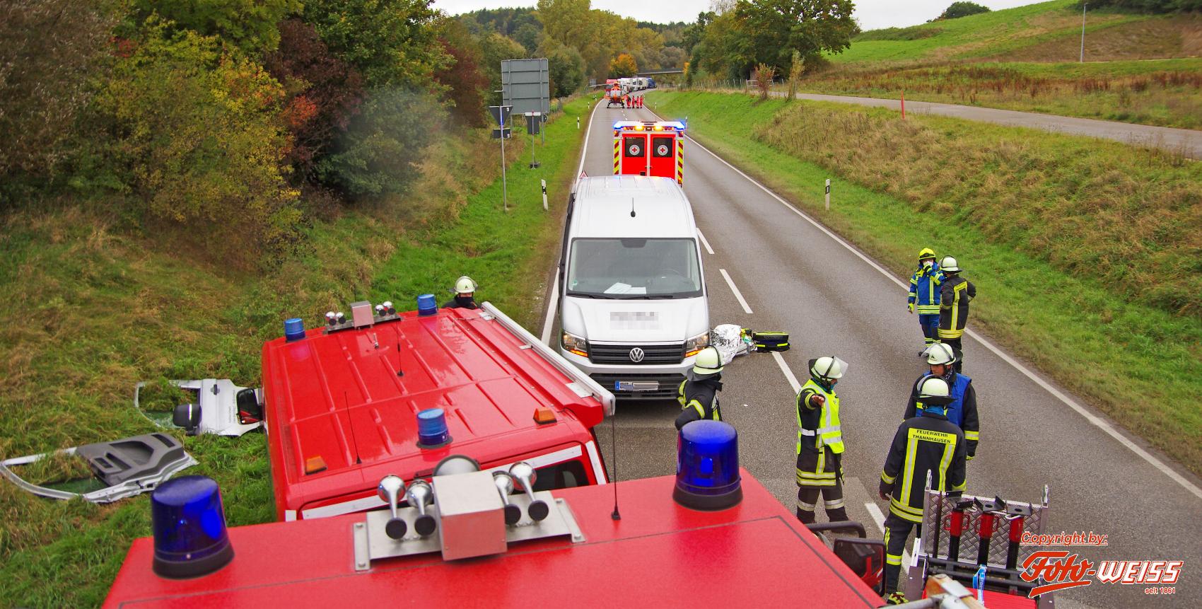 Thannhausen Unfall Kreisverkehr 15102020 5