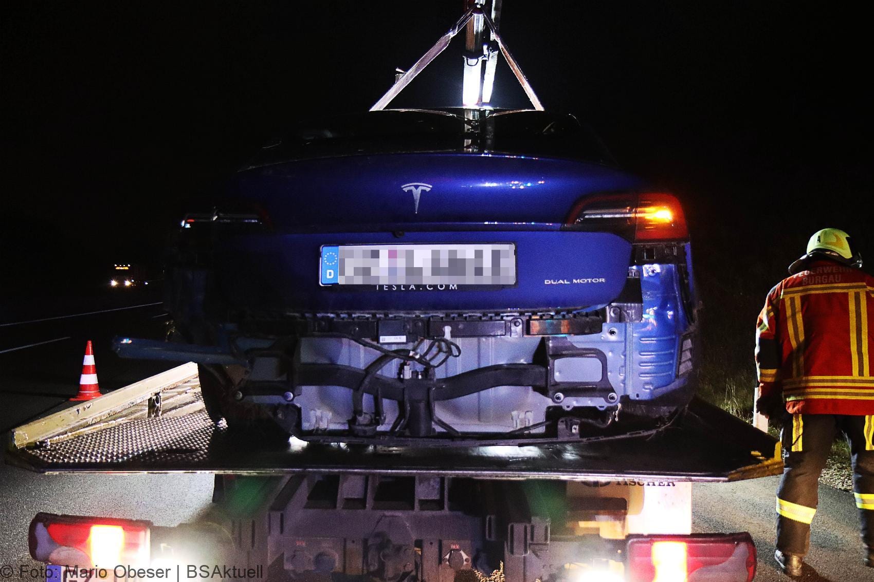 Unfall A8 Burgau – Guenzburg 15102020 Tesla 18