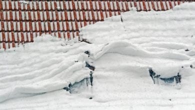 Dachlawine Schnee