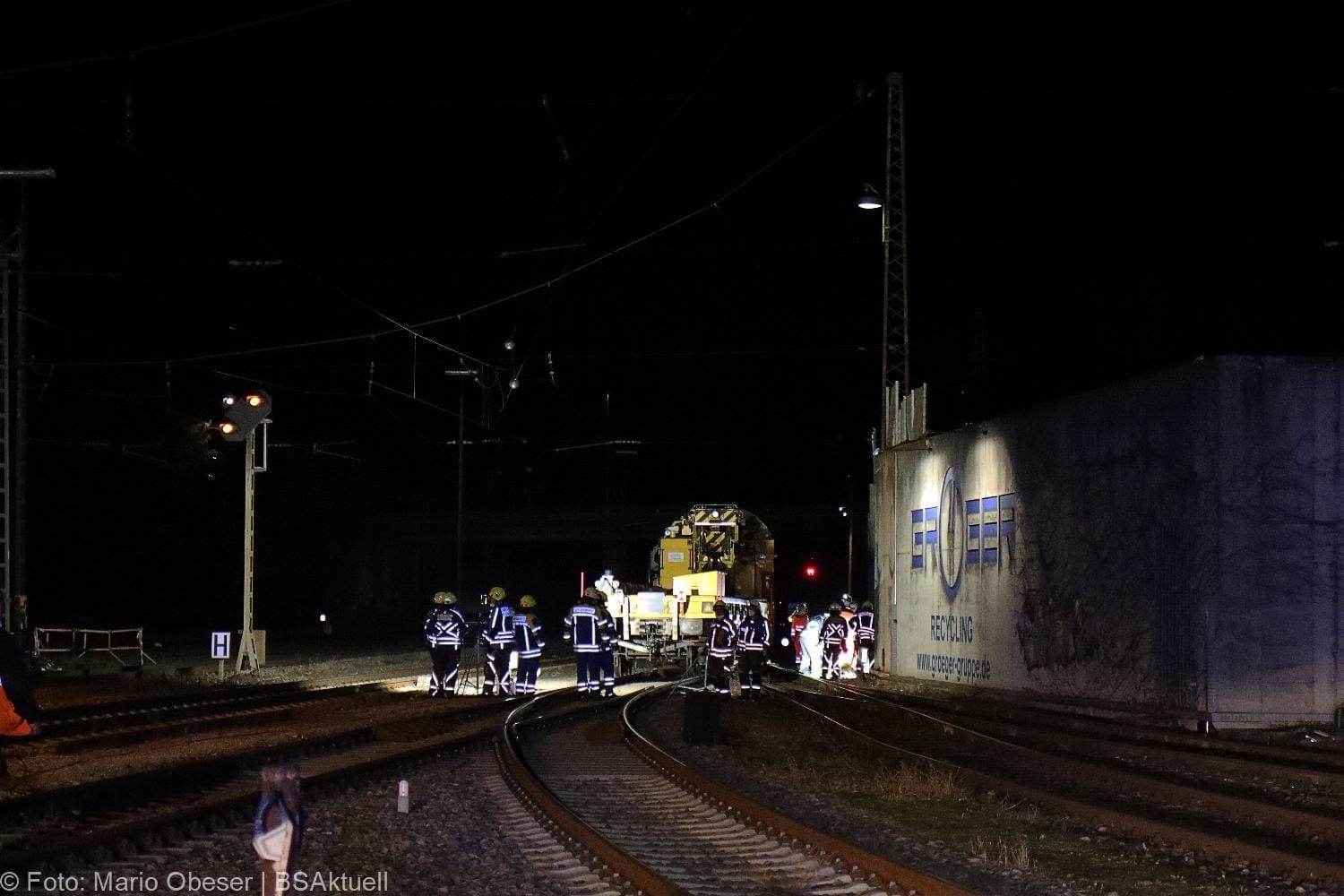 Arbeitszug entgleist Bahnhof Guenzburg 09042021 5