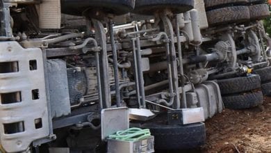 Umgekippter Lastwagen