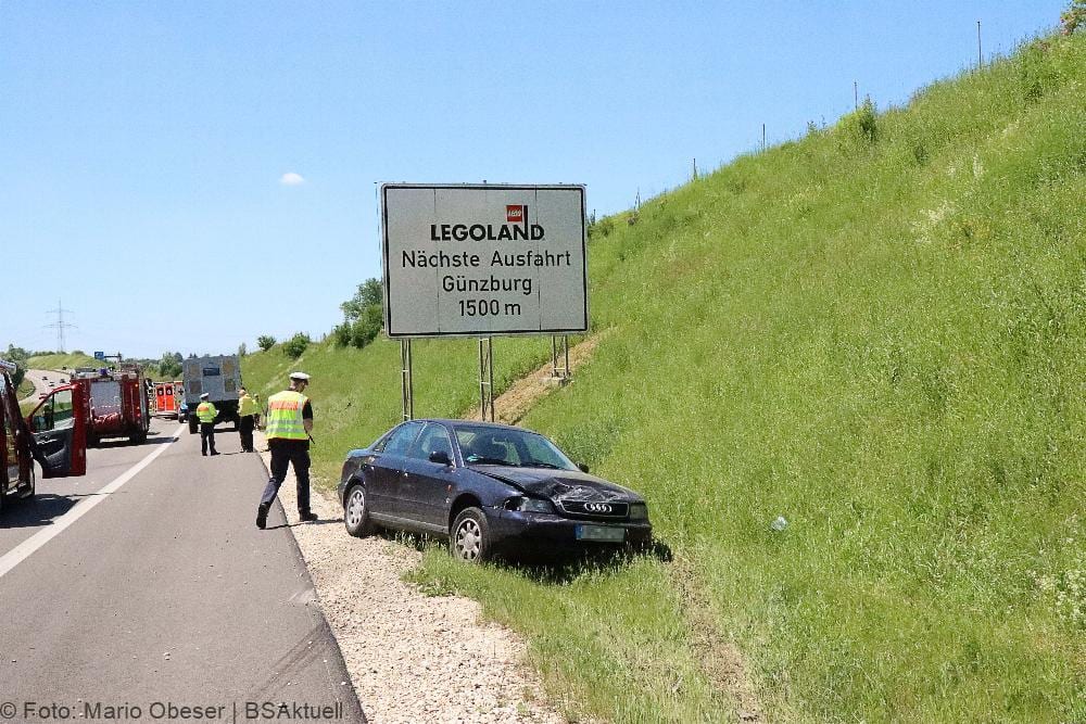 Unfall auf der A8 bei Günzburg