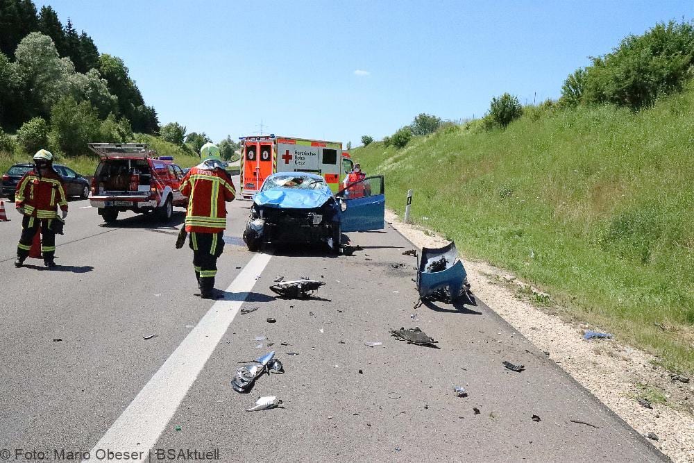 Unfall auf der A8 bei Günzburg