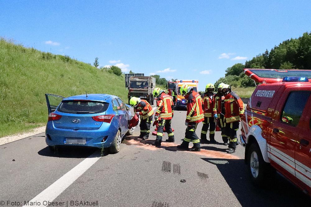 Unfall auf der A8 bei Günzburg