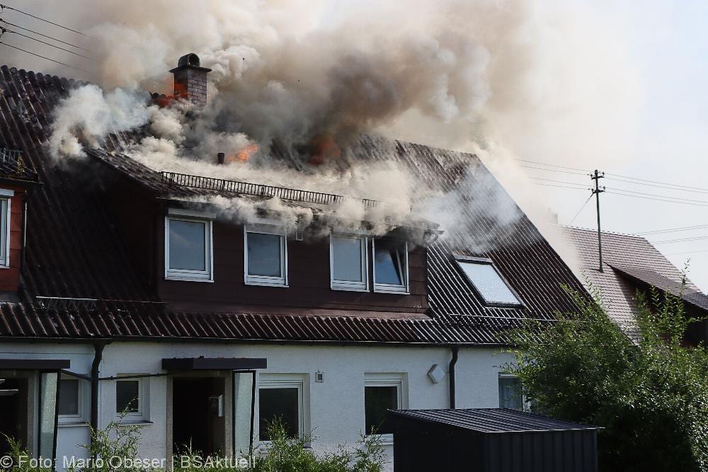 Brand Reihenhaus am 10.07.2021 in Ichenhausen