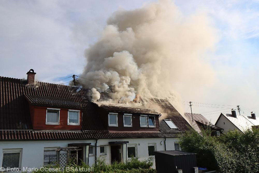 Brand Reihenhaus am 10.07.2021 in Ichenhausen