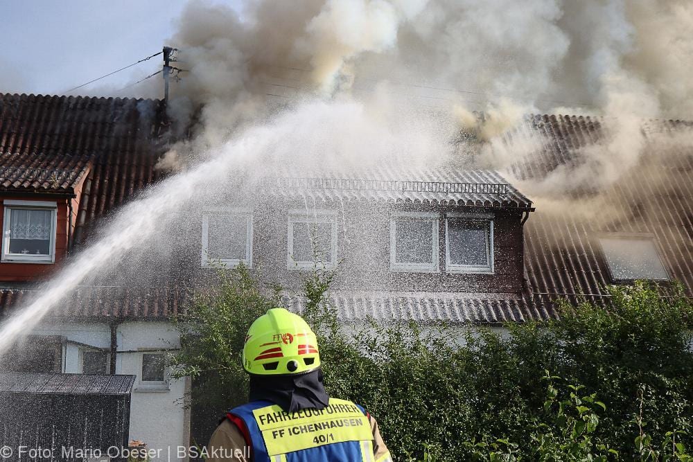 Brand Reihenhaus am 10.07.2021 in Ichenhausen