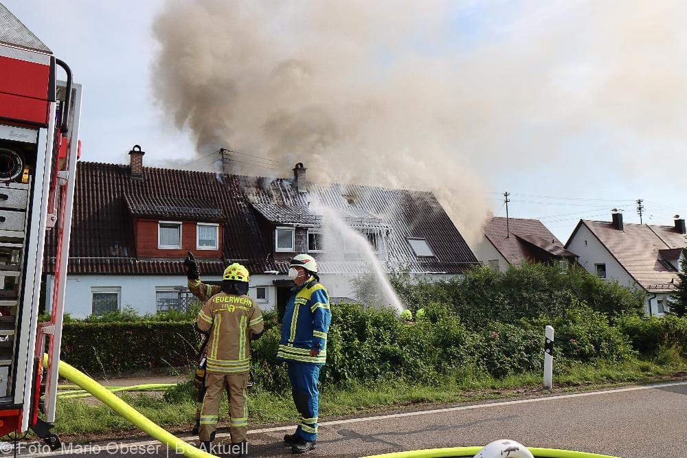 Brand Reihenhaus am 10.07.2021 in Ichenhausen