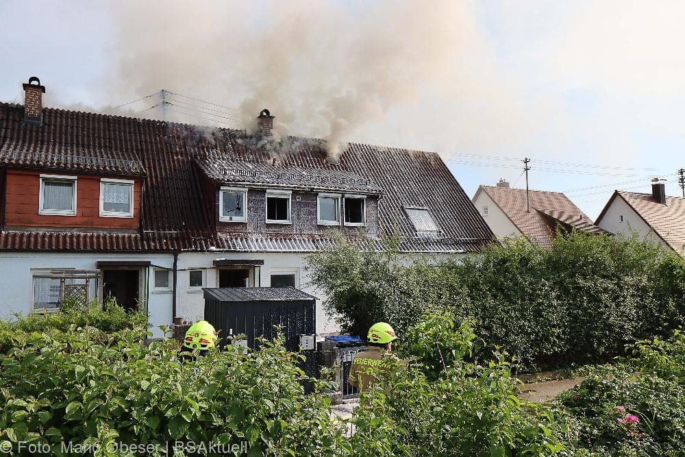 Brand Reihenhaus am 10.07.2021 in Ichenhausen