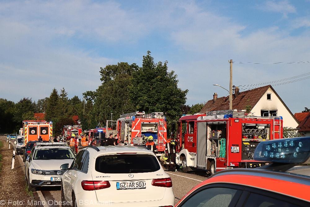 Brand Reihenhaus am 10.07.2021 in Ichenhausen