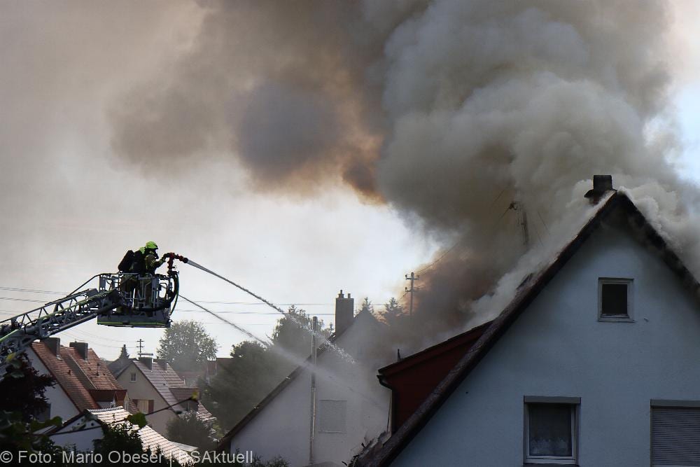 Brand Reihenhaus am 10.07.2021 in Ichenhausen