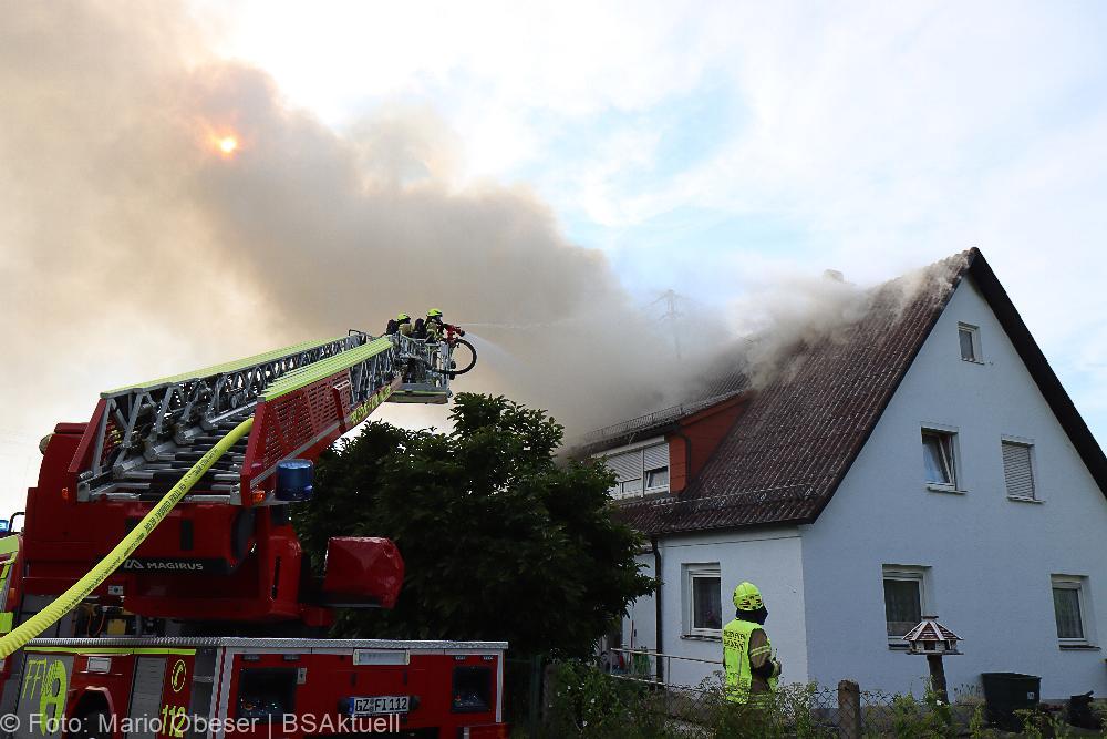 Brand Reihenhaus am 10.07.2021 in Ichenhausen