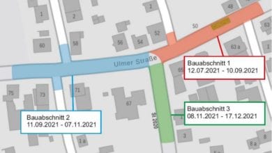 Guenzburg Bauabschmitte Ulmer Strasse