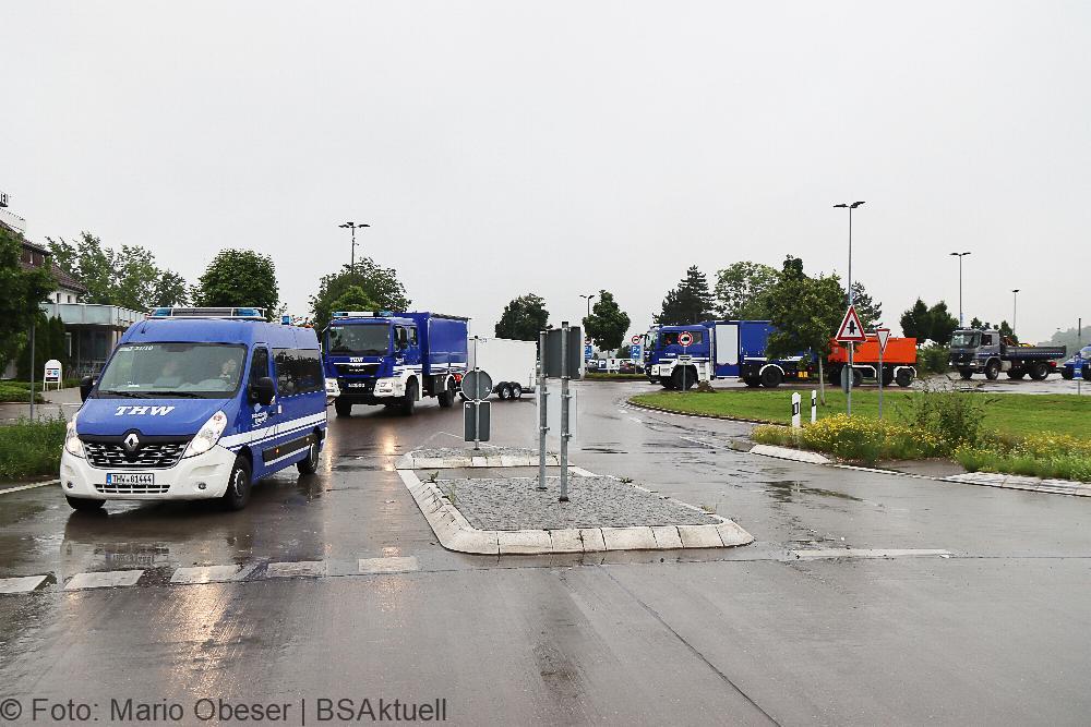 Das THW Günzubrg, Neu-Ulm, Kaufbeuren und Memmingen auf dem Weg zum Hilfseinsatz nach Rheinland-Pfalz
