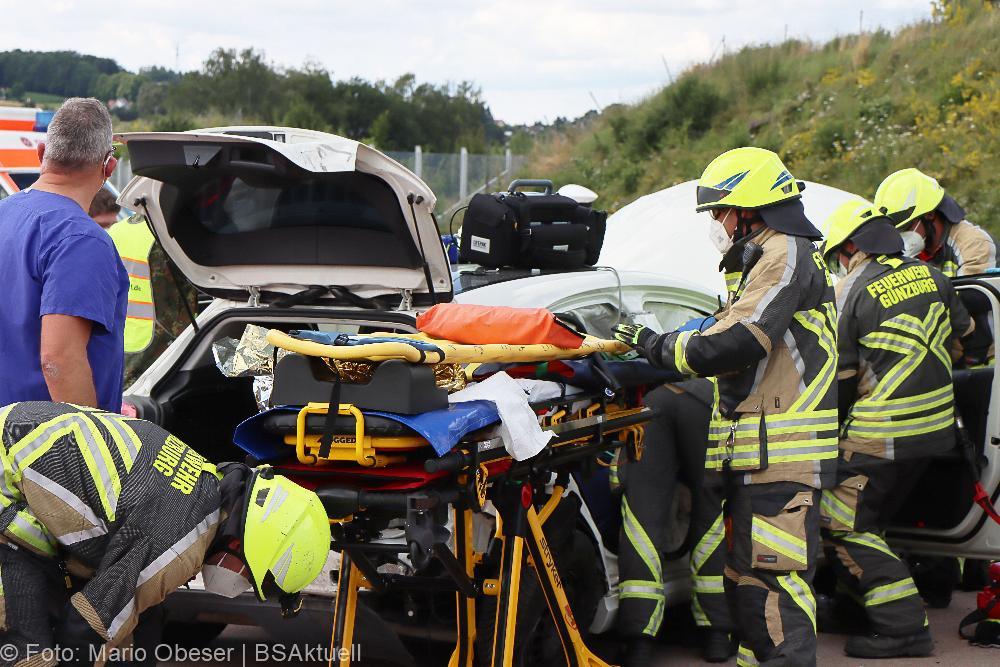 Verkehrsunfall A8 zwischen Günzburg und Burgau am 16.07.2021
