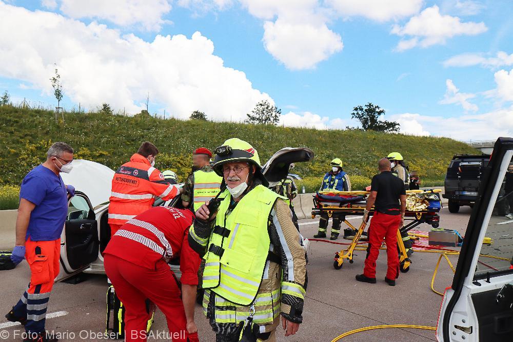 Verkehrsunfall A8 zwischen Günzburg und Burgau am 16.07.2021