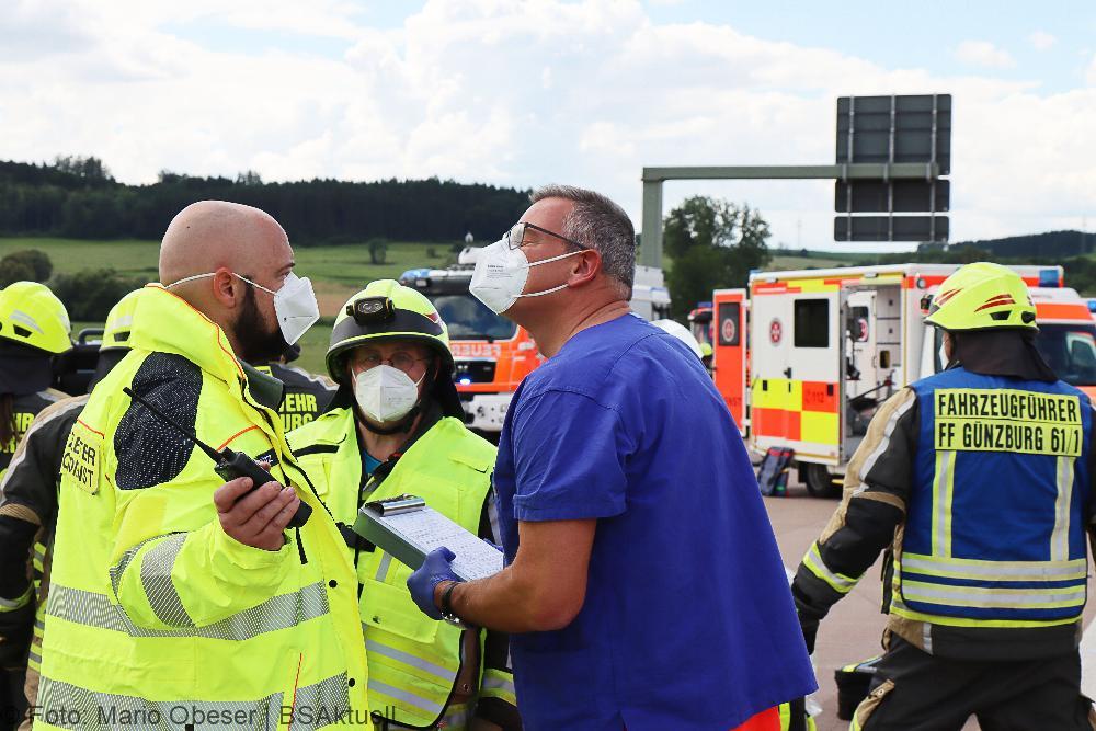 Verkehrsunfall A8 zwischen Günzburg und Burgau am 16.07.2021