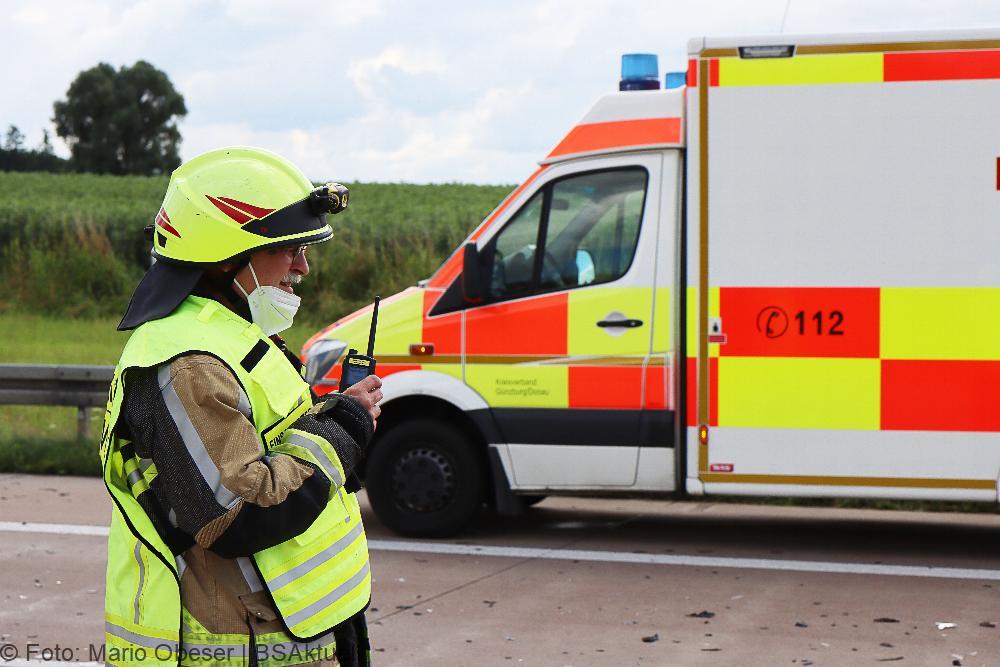Verkehrsunfall A8 zwischen Günzburg und Burgau am 16.07.2021