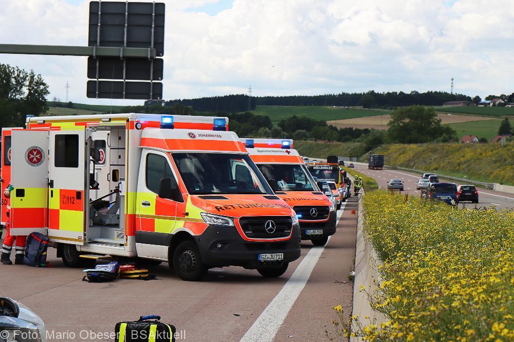 Verkehrsunfall A8 zwischen Günzburg und Burgau am 16.07.2021