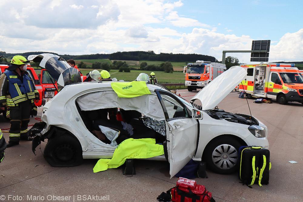 Verkehrsunfall A8 zwischen Günzburg und Burgau am 16.07.2021