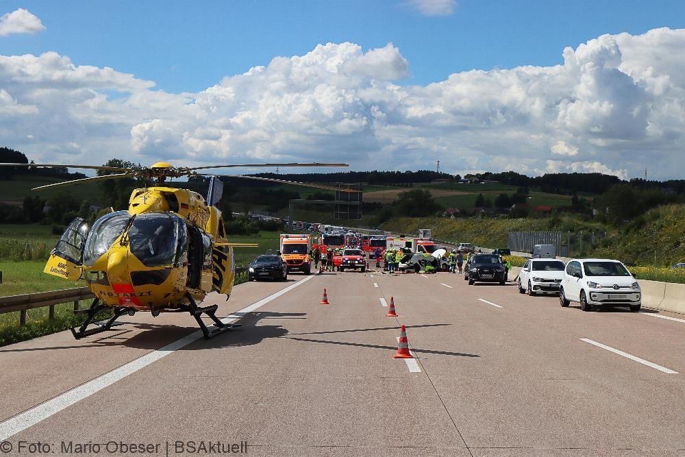 Verkehrsunfall A8 zwischen Günzburg und Burgau am 16.07.2021