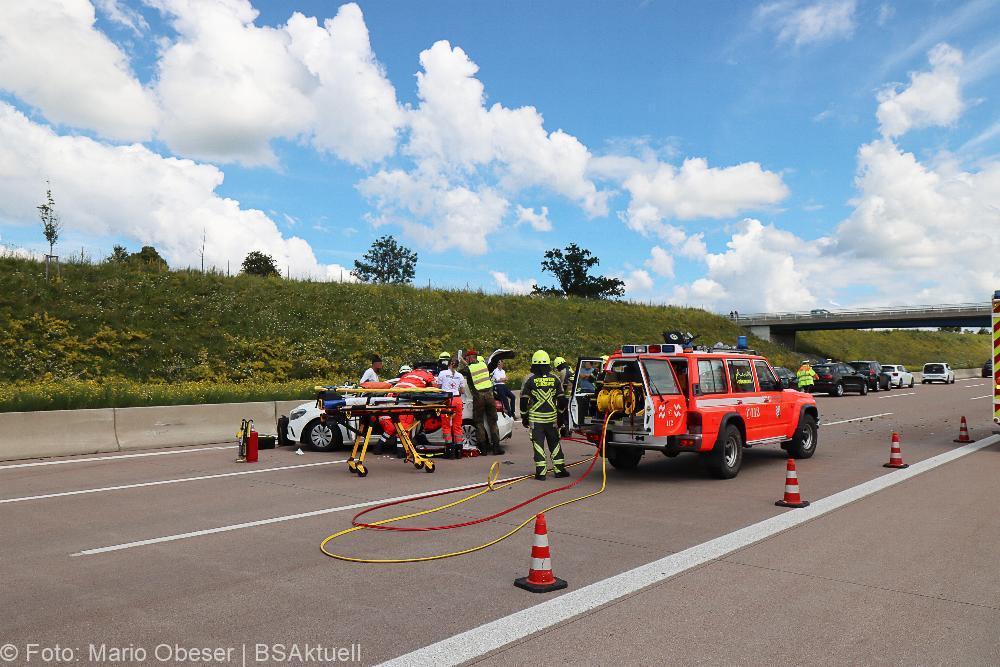 Verkehrsunfall A8 zwischen Günzburg und Burgau am 16.07.2021