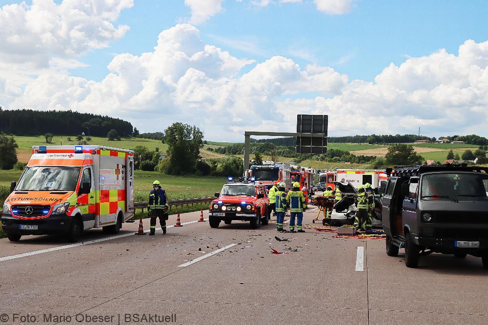 Verkehrsunfall A8 zwischen Günzburg und Burgau am 16.07.2021