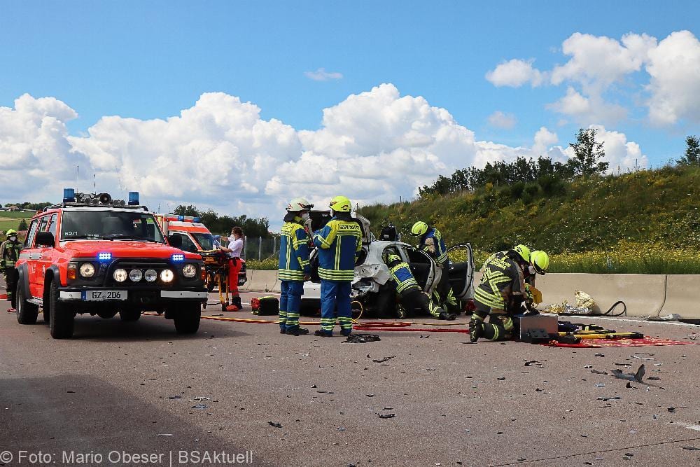 Verkehrsunfall A8 zwischen Günzburg und Burgau am 16.07.2021