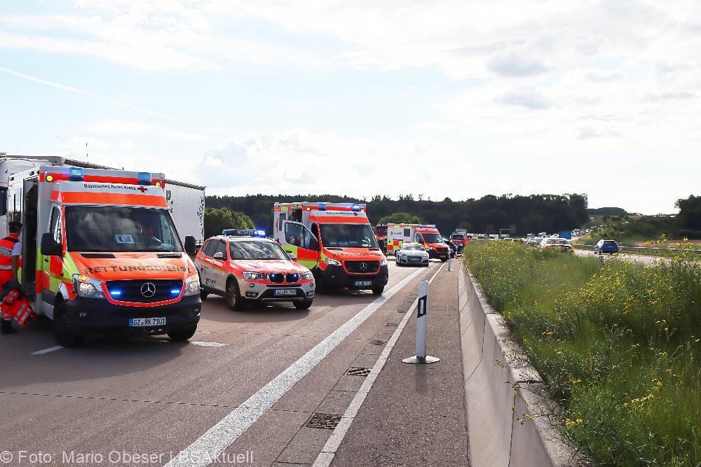 Unfall auf der A8 bei Burgau am 16.07.2021