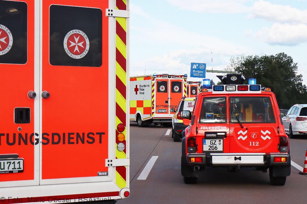 Unfall auf der A8 bei Burgau am 16.07.2021