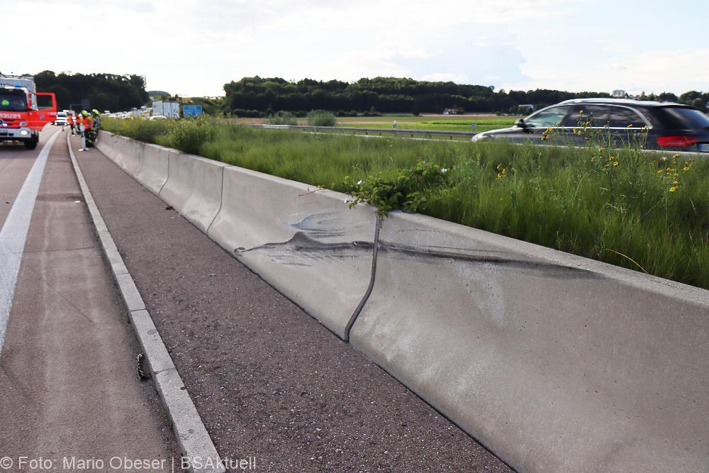 Unfall auf der A8 bei Burgau am 16.07.2021