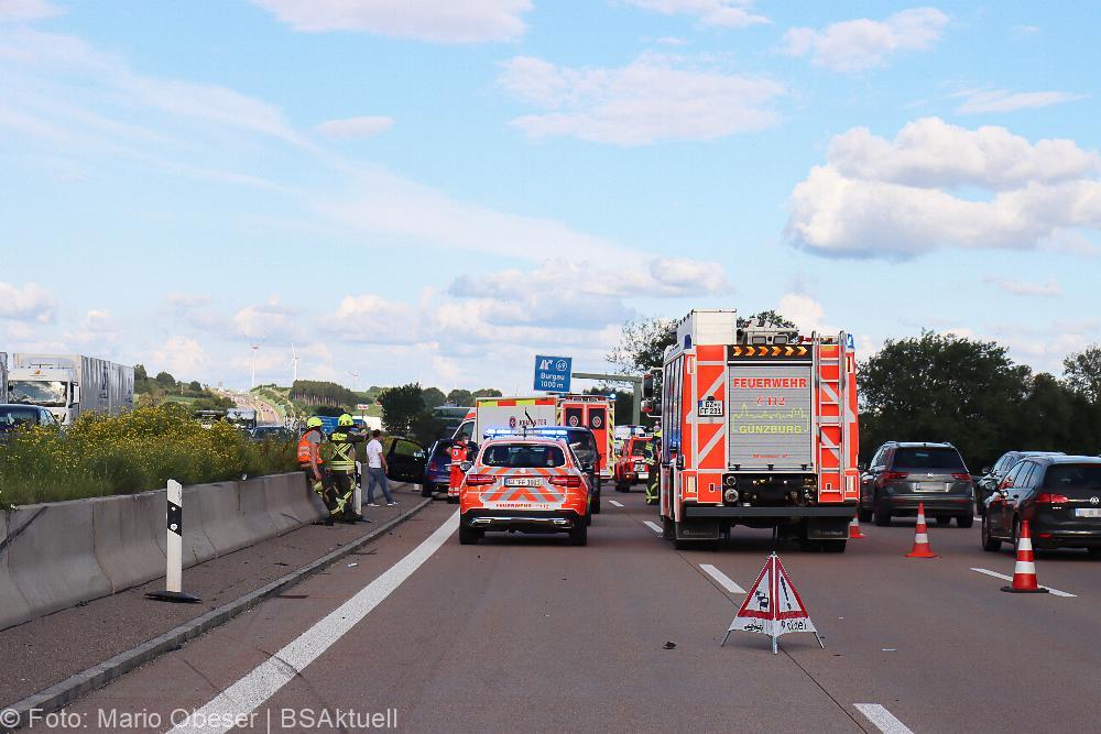 Unfall auf der A8 bei Burgau am 16.07.2021