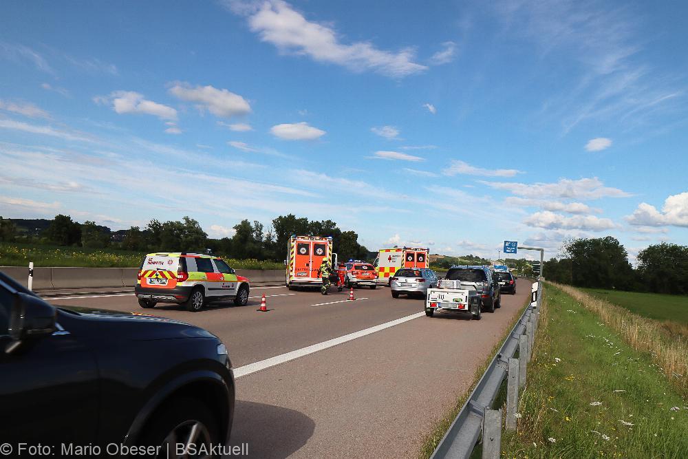 Unfall auf der A8 bei Burgau am 16.07.2021