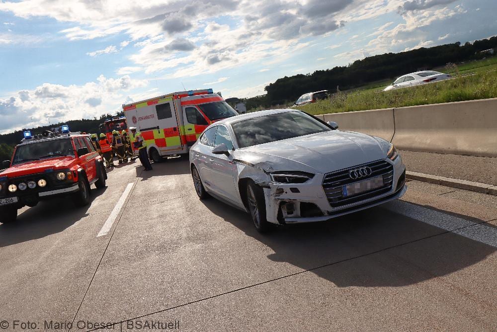 Unfall auf der A8 bei Burgau am 16.07.2021