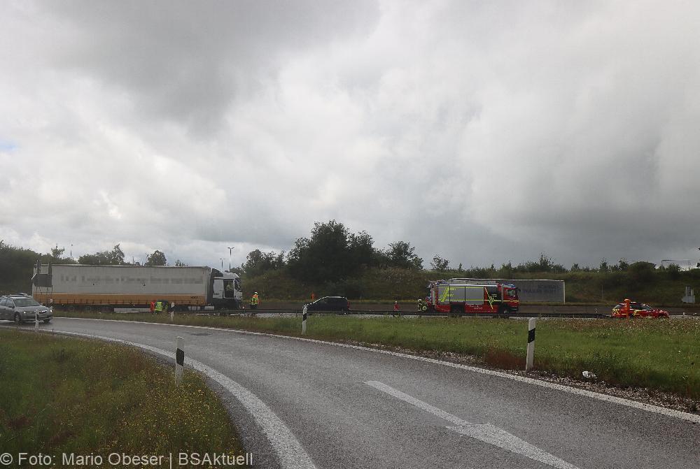 Unfall A8 an der AS Günzburg am 30.08.2021