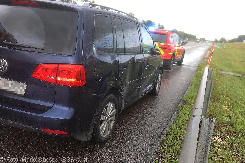 Unfall A8 an der AS Günzburg am 30.08.2021