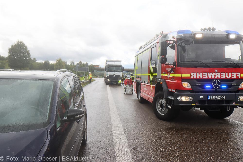 Unfall A8 an der AS Günzburg am 30.08.2021