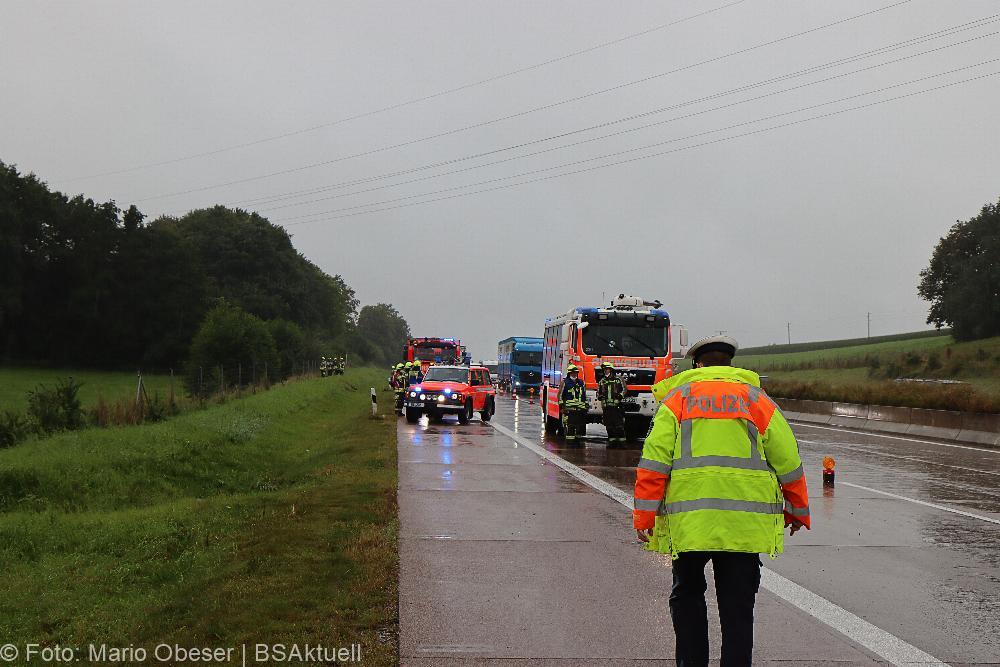 Unfall A8 am 30.08.2021 zw. Günzburg und Burgau