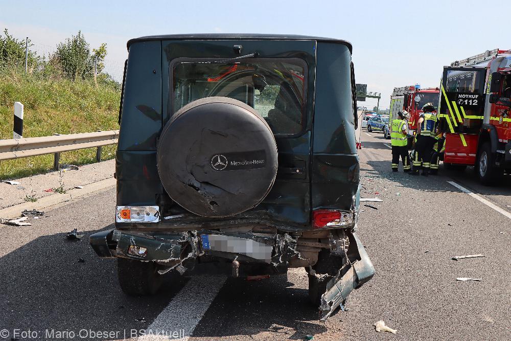 Unfall A8 nahe Kreuz Elchingen 21.08.2021