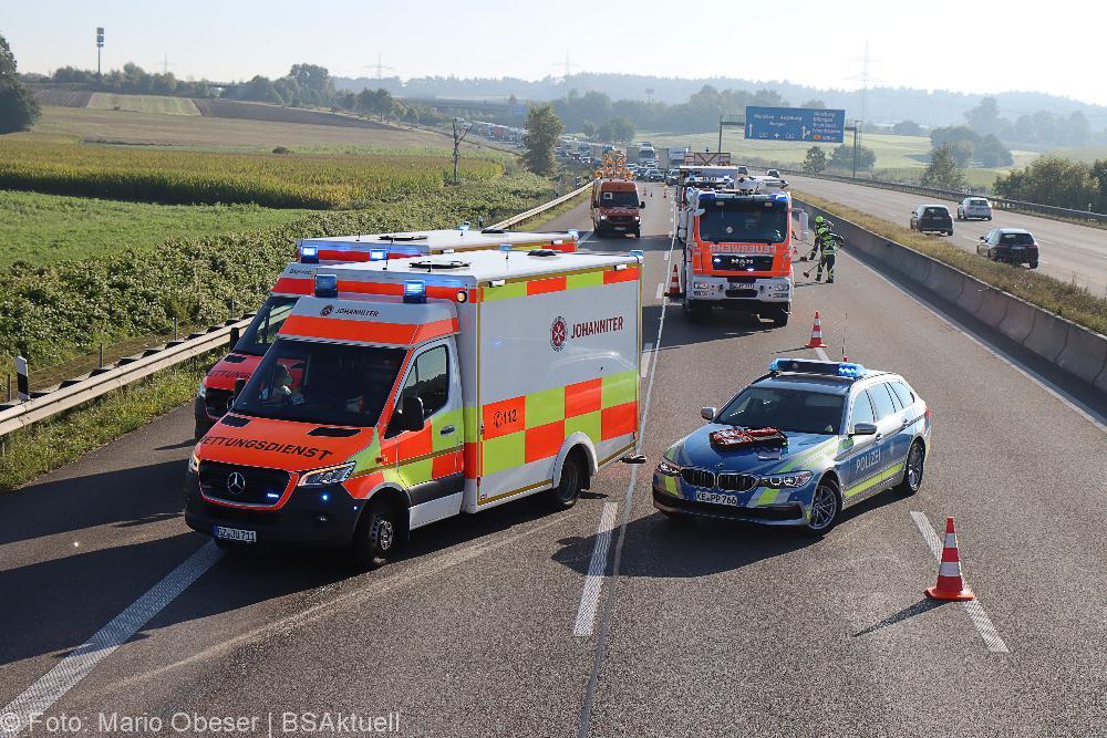 Unfall A8 Guenzburg-Leipheim 25092021