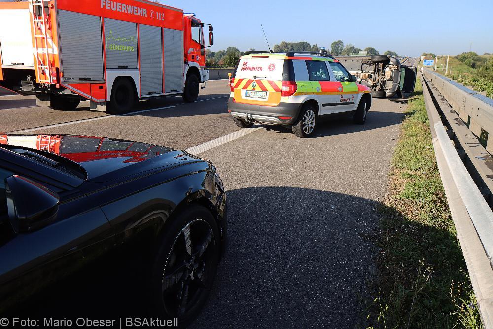 Unfall A8 Guenzburg-Leipheim 25092021
