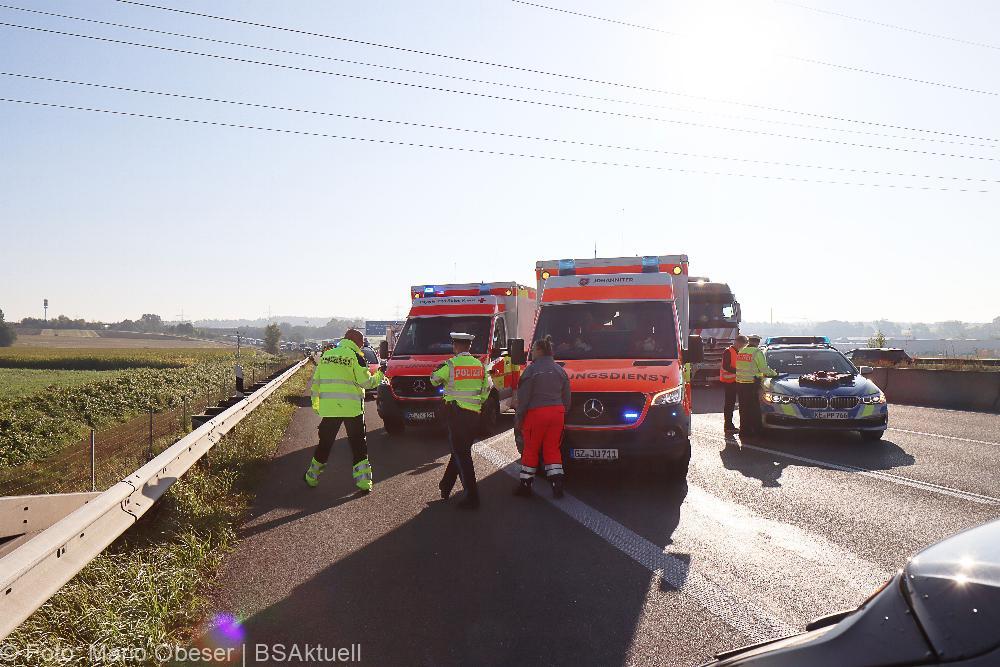 Unfall A8 Guenzburg-Leipheim 25092021