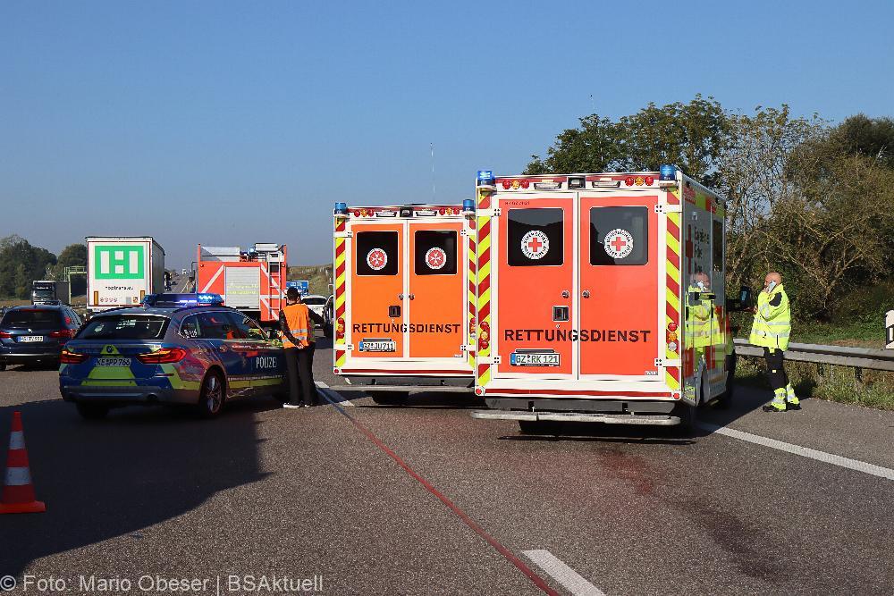 Unfall A8 Guenzburg-Leipheim 25092021