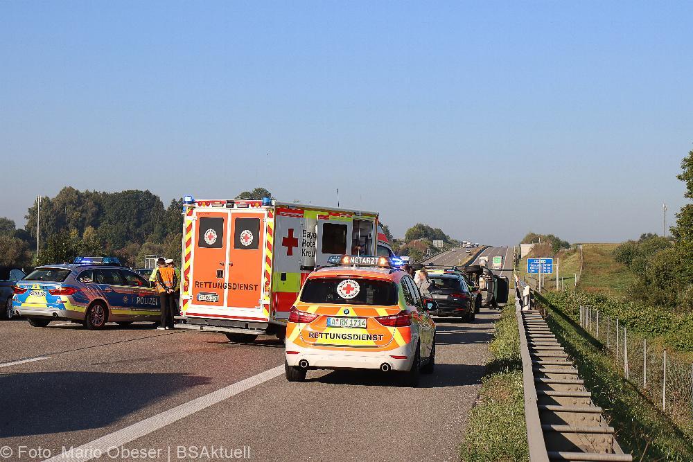 Unfall A8 Guenzburg-Leipheim 25092021