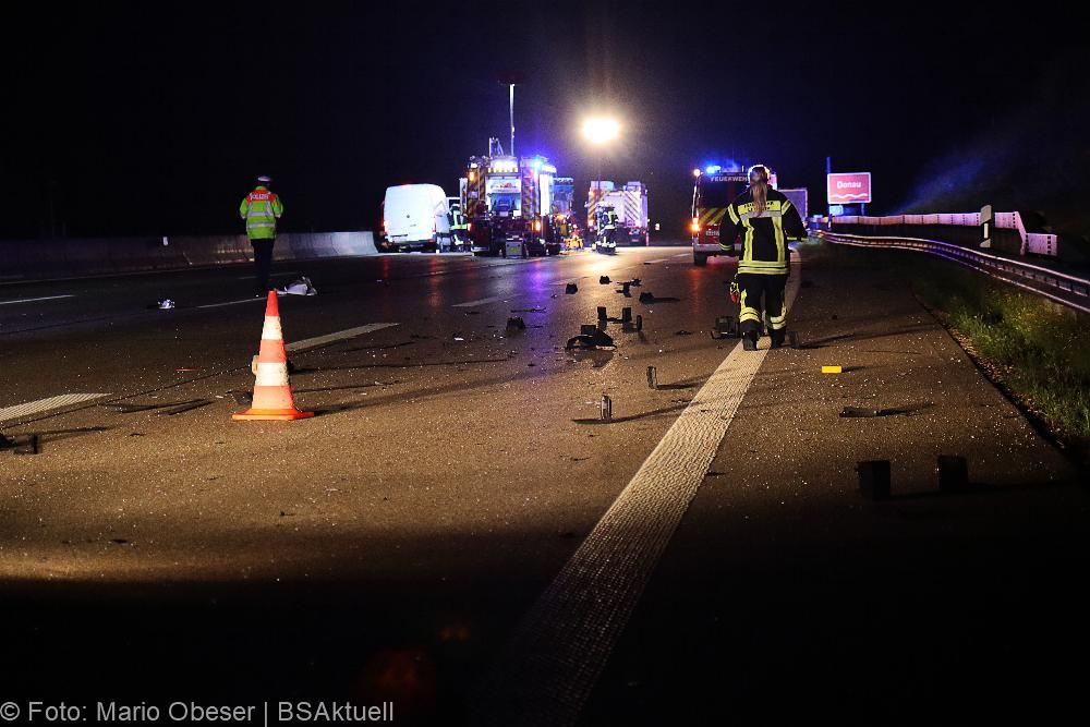 Unfall A8 Transporter Lkw Leipheim am 01.09.2021