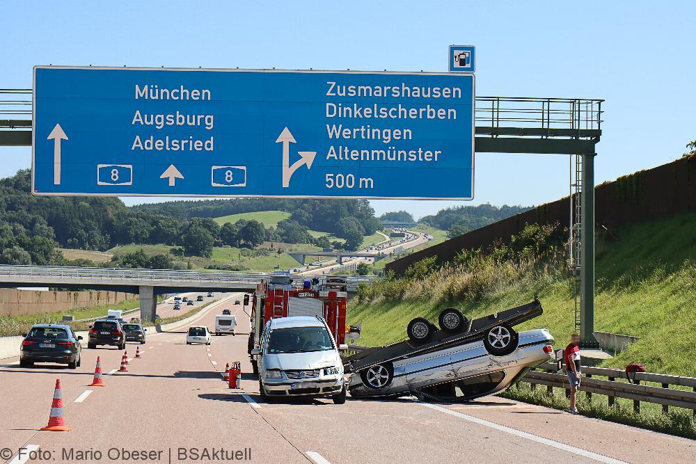 Unfall A8 bei Zusmarshausen am 05.09.2021