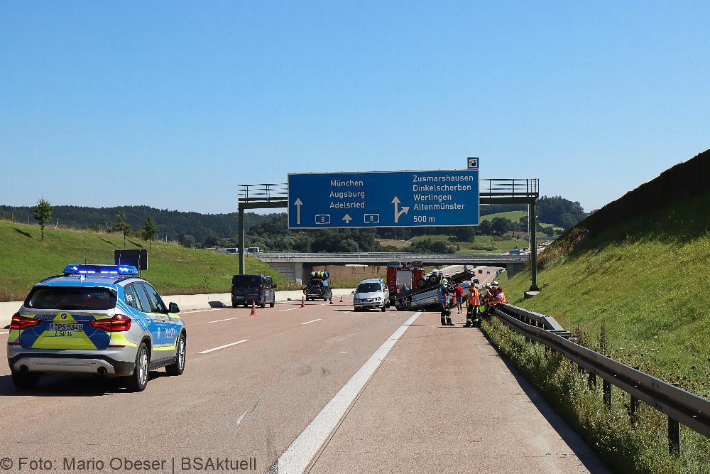 Unfall A8 bei Zusmarshausen am 05.09.2021