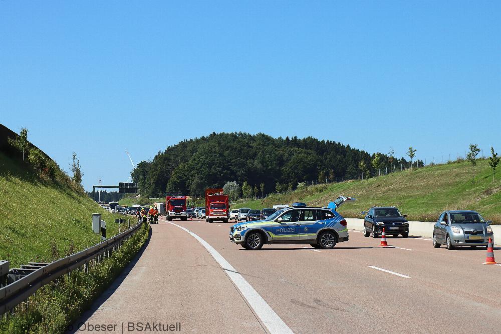 Unfall A8 bei Zusmarshausen am 05.09.2021