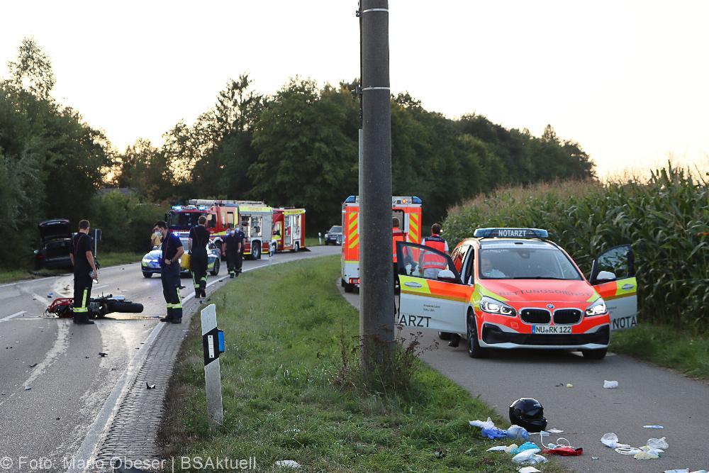 Unfall Steinheim Neu-Ulm Motorrad Pkw 07092021