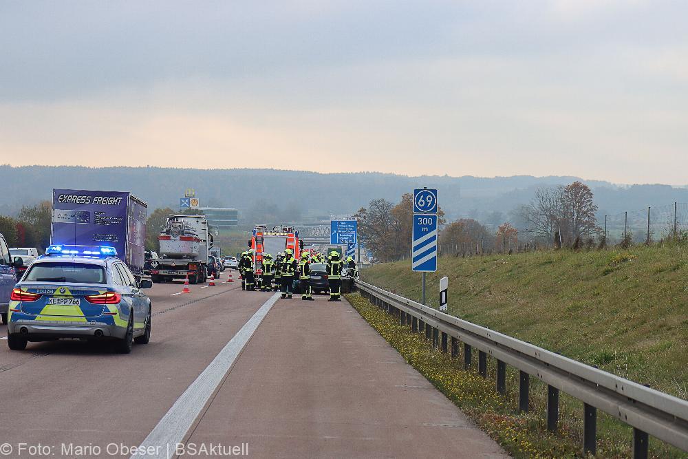 Unfall auf der A8 bei Burgau am 06.11.2021